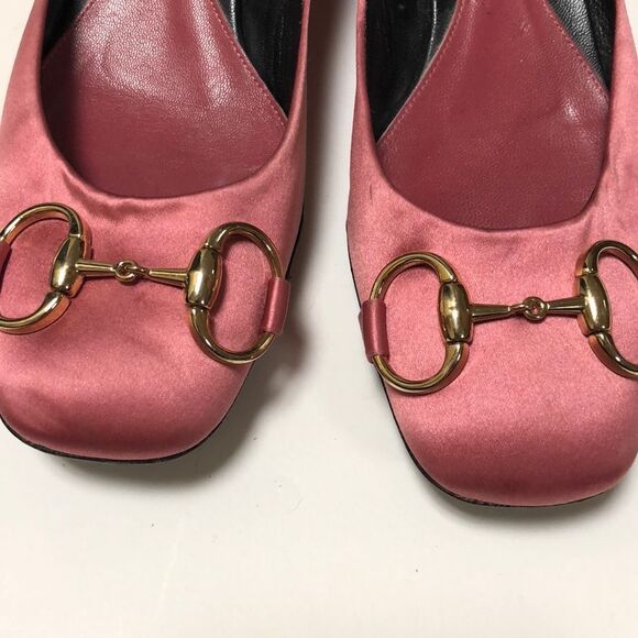Vintage Gucci Pink Rose Satin Ballerina size 7B - Picture 7 of 8